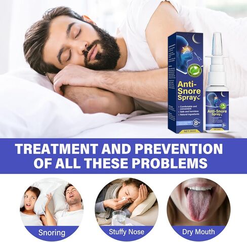 Anti Snoring Spray, Fast Helps Open The Throat & Air Passage While Sleeping, Effective Snoring Solution for Better Breathing Comfort in Kuwait