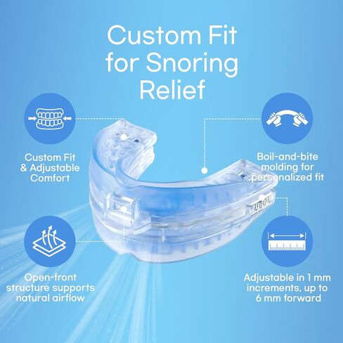 Anti Snore Mouthpiece: FDA Cleared Snoring Aid - Helps Reduce Snoring During Sleep for Men and Women (Lightblue) in Saudi Arabia