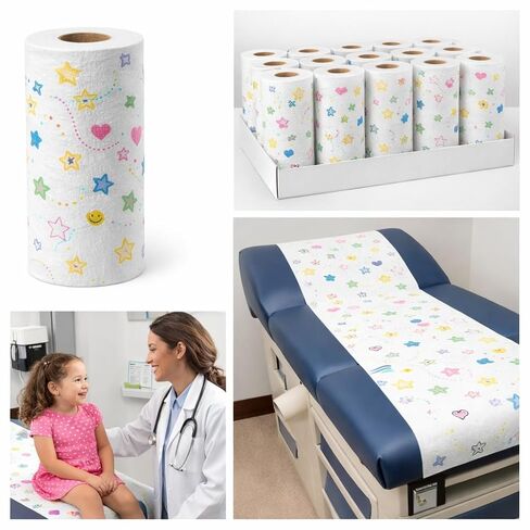 Graham Medical Exam Table Paper - Stars of Hope Design - 18" x 125' Crepe Paper - Medical Grade - 12 Rolls per Case in Kuwait