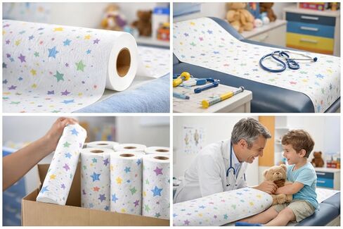 Graham Medical Exam Table Paper - Stars of Hope Design - 18" x 125' Crepe Paper - Medical Grade - 12 Rolls per Case in Kuwait