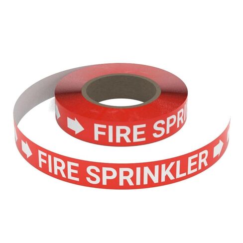 Fire Sprinkler (Red) SSINLINE Pipe Marking Roll - 1" x100' - Pipes 1.5" - 2.4" O.D. No Arrows in Kuwait