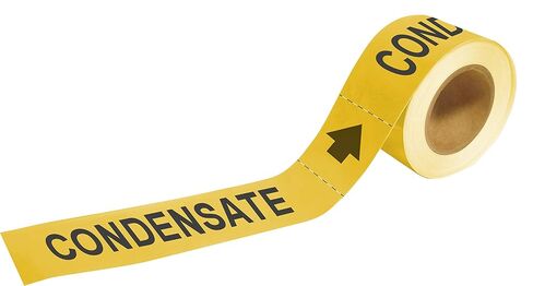Brady 20417 Economy Pipe Markers-to-Go, B-736, 1" Height X 8" Width, Black on Yellow Self-Sticking - Plastic Film, Legend "Condensate" in Saudi Arabia