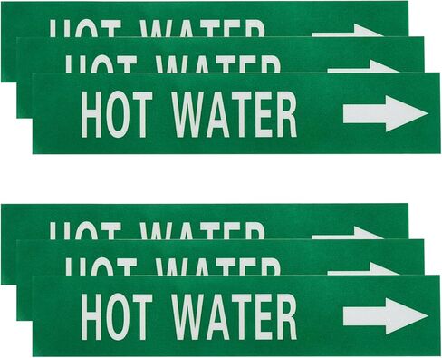 MECCANIXITY Self-Stick Cold Water Pipe Marker Pipe Flow Arrow 1-3/5 x 8 Inch Pipe Identification Marking Labels Right-Pointing for Pipe Flow Markers White on Green, Pack of 30 in Saudi Arabia