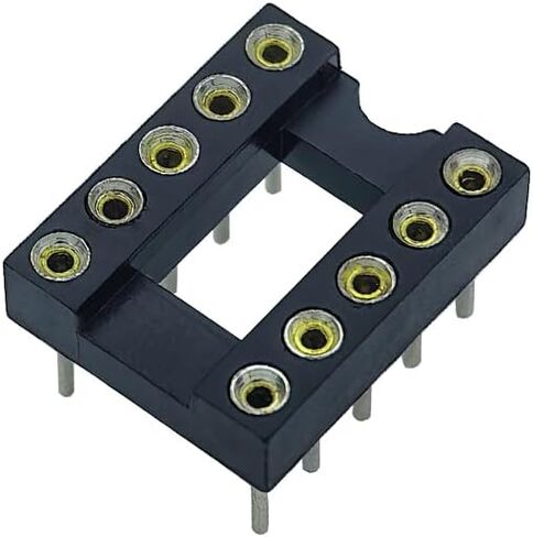 10 قطع DIP-10 IC مقبس، 2.54 ملم محول لحام بفتحة مستديرة 10 دبابيس مع عدسات مطلية شبه ذهبية in Saudi Arabia