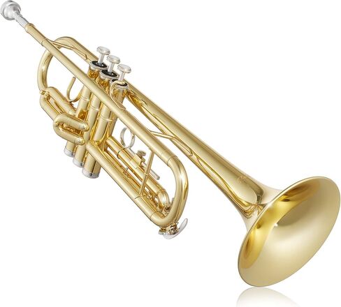 Ashthorpe Standard Bb Trumpet with Gold Brass Finish - Includes Case, Mouthpiece, Gloves, Cleaning Cloth, Valve Oil in Kuwait