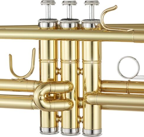 Ashthorpe Standard Bb Trumpet with Gold Brass Finish - Includes Case, Mouthpiece, Gloves, Cleaning Cloth, Valve Oil in Kuwait