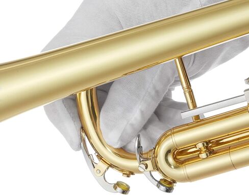 Ashthorpe Standard Bb Trumpet with Gold Brass Finish - Includes Case, Mouthpiece, Gloves, Cleaning Cloth, Valve Oil in Kuwait