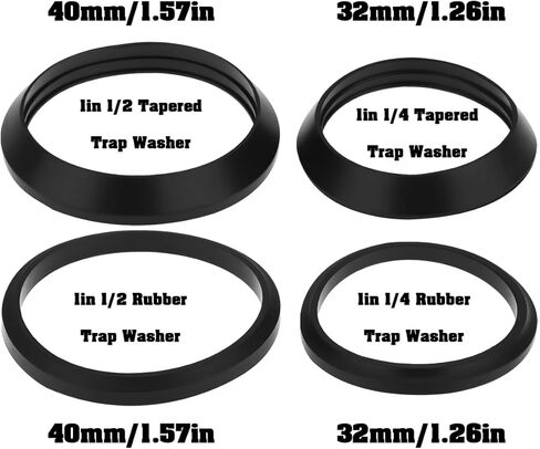 SING F LTD 8Pcs Trap Inlet Outlet Rubber Washer Mixed Pack,1 1/4 and 1 1/2 Washers for Basin, Bath, Kitchen Sink Plumbing Seals in Saudi Arabia