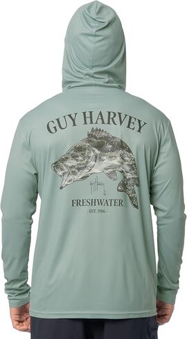 Guy Harvey Men's Eco Cast Perfomance Sun Protection Long Sleeve Hoodie in Saudi Arabia