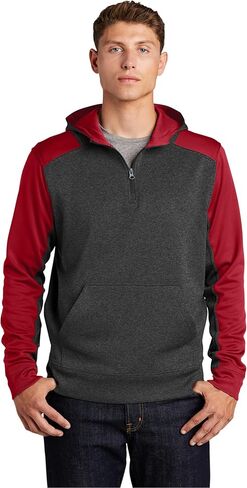 SPORT-TEK Unisex Tech Fleece Colorblock Quarter Zip Hooded Sweatshirt in Saudi Arabia