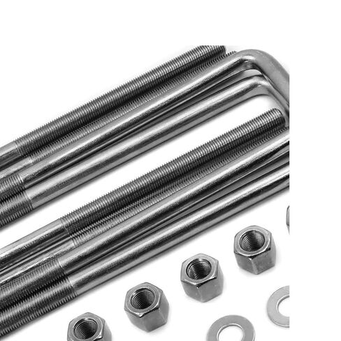 4PCS Square U-Bolts 2.5" Wide Suspension Leaf Springs 7.75" Long Extended Axle Square Bend U-Bolts with Hardware in Saudi Arabia