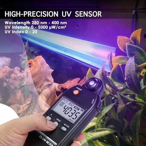 مقياس الأشعة فوق البنفسجية الرقمي UVB، مقياس مؤشر الأشعة فوق البنفسجية 280-400 نانومتر مع قابل للتحويل للأشعة فوق البنفسجية والأشعة فوق البنفسجية، 0-5000 ميكروواط/سم² كاشف للأشعة فوق البنفسجية مع سجل بيانات 100 مجموعة، مقياس مؤشر الأشعة فوق البنفسجية للزو in Saudi Arabia