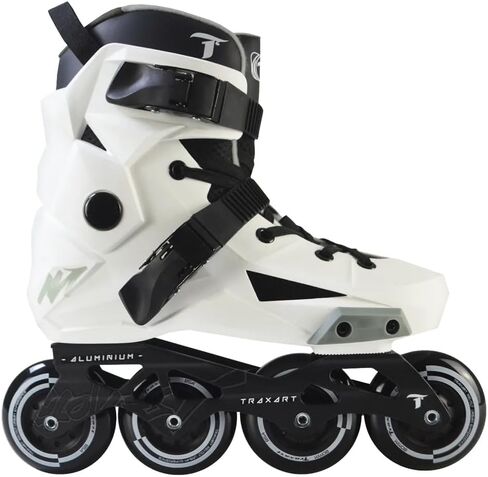 TRAXART Urban Freestyle Inline Skates - حذاء أبيض Revolt صلب، إطار من الألومنيوم، عجلات 80 مم، محامل ABEC-9 للرجال والنساء in Saudi Arabia