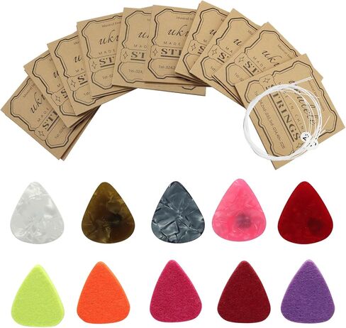 Hordion 5 Set Nylon Ukulele Strings Replacement Accessory for Soprano (21 Inch) Concert (23 Inch) Tenor (26 Inch) Ukulele in Kuwait