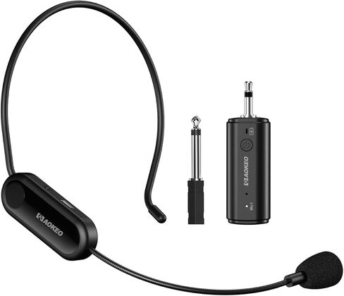 Aokeo Wireless Microphone Headset, UHF Wireless Headset Mic System, 160ft Range in Kuwait