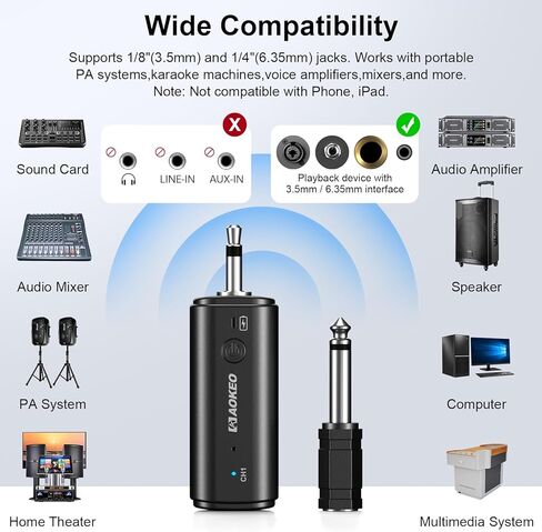 Aokeo Wireless Microphone Headset, UHF Wireless Headset Mic System, 160ft Range in Kuwait