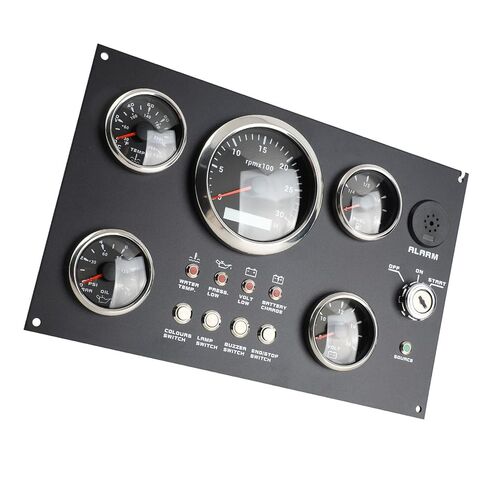 5 Gauge Set Instrument Panel 12V 7 Colors Oil Temperature Oil Pressure Voltage Display for Marine Boat Can Holders 3 4 in a Can Holders 3 4 in and The Be Accommodate Between in Saudi Arabia