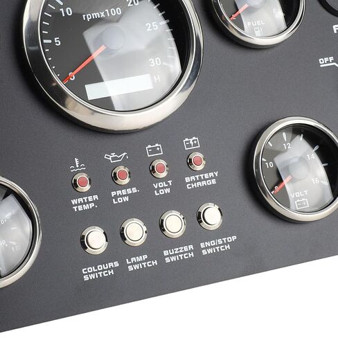 5 Gauge Set Instrument Panel 12V 7 Colors Oil Temperature Oil Pressure Voltage Display for Marine Boat Can Holders 3 4 in a Can Holders 3 4 in and The Be Accommodate Between in Saudi Arabia