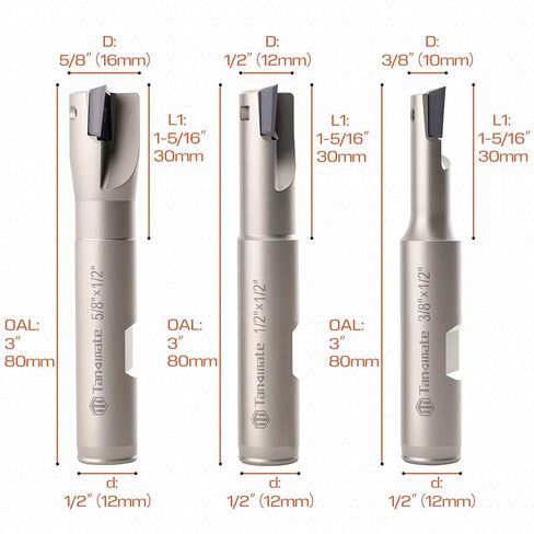 3 قطع مطلية بالنيكل، ساق 1/2 بوصة وكتف مربع 90 درجة، مجموعة مطحنة نهاية كربيد قابلة للفهرسة، 3/8 بوصة، 1/2 بوصة، 5/8 بوصة قطر قطع، طول 3 بوصة، مع حقيبة تخزين من الألومنيوم in Kuwait