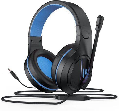 Anivia MH601 Headphones with Microphone Wired Headset with Active Noise Canceling Microphone, 3.5mm Audio Jack Stereo Headphone - Red (Game/Work/School) in Kuwait