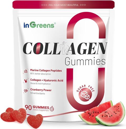 ببتيدات الكولاجين للنساء - 5000 ملغ من الكولاجين البحري المائي ، خالية من السكر مع النوع الأول ، الثاني ، الثالث والبيوتين ، 90 العد in Kuwait