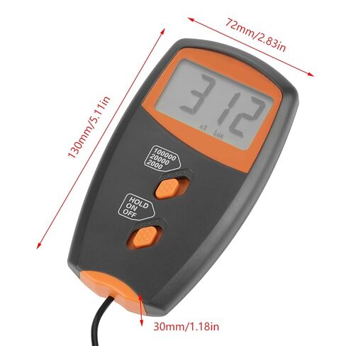 LX1010BS Digital Luxmeter, Illuminometer Meter with LCD Display, 3 12/ Digits 18mm Screen for Accurate Illumination Measurement, 1 100000Lux, Range for Factory, School, Laborato in Kuwait