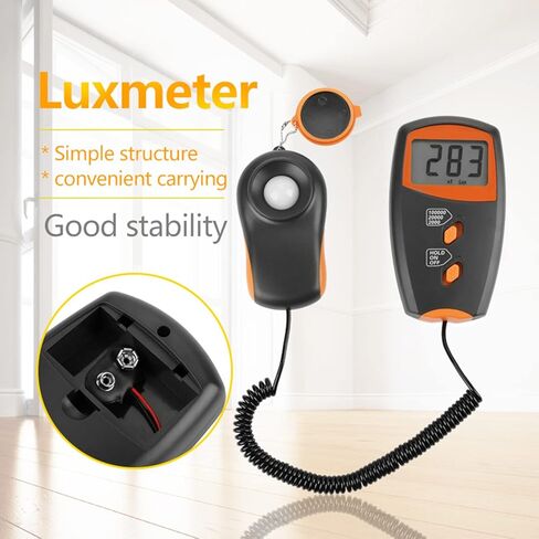 LX1010BS Digital Luxmeter, Illuminometer Meter with LCD Display, 3 12/ Digits 18mm Screen for Accurate Illumination Measurement, 1 100000Lux, Range for Factory, School, Laborato in Kuwait