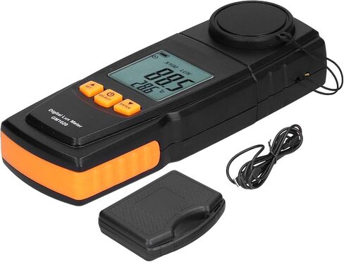 مقياس الإضاءة المحمول، مقياس شدة الضوء عالي الدقة 0.1LX، نطاق 200000Lx - تخزين بيانات بسعة كبيرة، واجهة USB، مثالي لقياس وتحليل الإضاءة المنخفضة in Kuwait