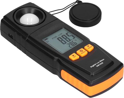 مقياس الإضاءة المحمول، مقياس شدة الضوء عالي الدقة 0.1LX، نطاق 200000Lx - تخزين بيانات بسعة كبيرة، واجهة USB، مثالي لقياس وتحليل الإضاءة المنخفضة in Kuwait