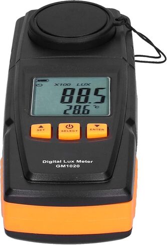 مقياس الإضاءة المحمول، مقياس شدة الضوء عالي الدقة 0.1LX، نطاق 200000Lx - تخزين بيانات بسعة كبيرة، واجهة USB، مثالي لقياس وتحليل الإضاءة المنخفضة in Kuwait