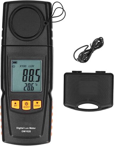 مقياس الإضاءة المحمول Luxmeter 0.1LX عالي الدقة 1900 ذاكرة بيانات - قياس سريع لكثافة الضوء، تحليل برامج الكمبيوتر للاستخدام الداخلي والخارجي in Saudi Arabia