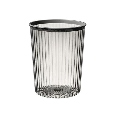 Transparent Vertical Texture Lidless Trash Can, Breathable & Odor-Proof, Ideal for Living Room & Bathroom(Grey,Large Size 2328) in Kuwait