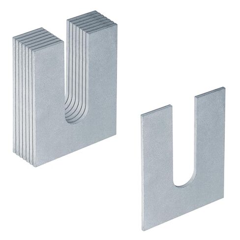 8 Pack 3/4"(ID) x 4" x 3" Steel Metal Slotted Horseshoe Shim Washers, 1/8" Thick, Leveling Shims in Saudi Arabia