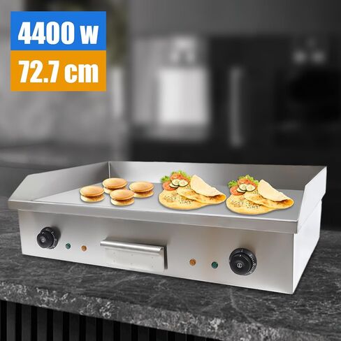 3000W Commercial Electric Countertop Griddle, 28"Cooktop Flat Top Grill Hot Plate,Iron Flat Top Stove Grill Dual Control Temperature 122°F-572°F Teppanyaki Machine Electric Grills Cooking in Kuwait