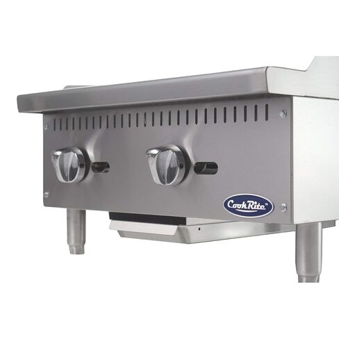 Atosa CookRite ATMG-24 24 "شواية كونترتوب | طبق مسطح للشواية الساخنة مع الطيارين الاحتياطيين ودرج الشحوم لشاحنة الطعام | التحكم اليدوي، الفولاذ المقاوم للصدأ، 1 الموقد 60،000 وحدة حرارية بريطانية، البروبان السائل in Kuwait