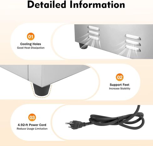 1600W 110V Commercial Electric Griddle, 21.3×15.8×8.3In Countertop Flat Top Griddle, Stainless Steel Teppanyaki Grill for Home&Commercial Environments in Kuwait
