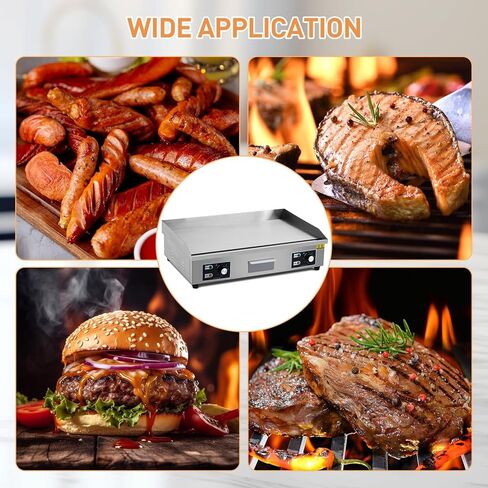 29 Inch Commercial Electric Griddle, 3000W 110V Non-Stick Stainless Steel Teppanyaki Grill, Flat Top Grill Countertop Griddle for Restaurant Kitchen Outdoor BBQ in Saudi Arabia