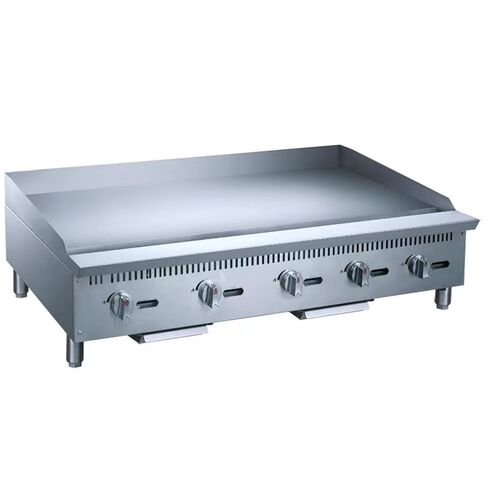 FSE 373-DCGM60 60" Gas Countertop Griddle, 5 Burners, 150,000 BTU/H, 3/4" Thick Polished Steel Plate, Independent Controls, NG/Propane Compatible, Stainless Steel, Seamless Drip Pan in Saudi Arabia