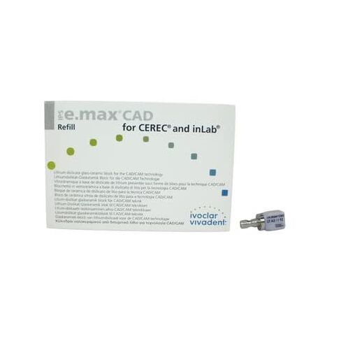 Ivoclar Vivadent 605319، IPS e.max CAD CEREC Blocks InLab LT A2 I12 5/Pack، كتل الليثيوم ديسيليكات CAD/CAM من أجل ترميمات متينة وجمالية in Saudi Arabia