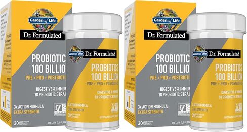 Garden of Life Dr Formulated Once Daily 3-in-1 Complete Probiotics, Prebiotics & Postbiotics Supplement for Women and Men’s Digestive & Immune Health – Extra Strength, 100 Billion CFU in Kuwait