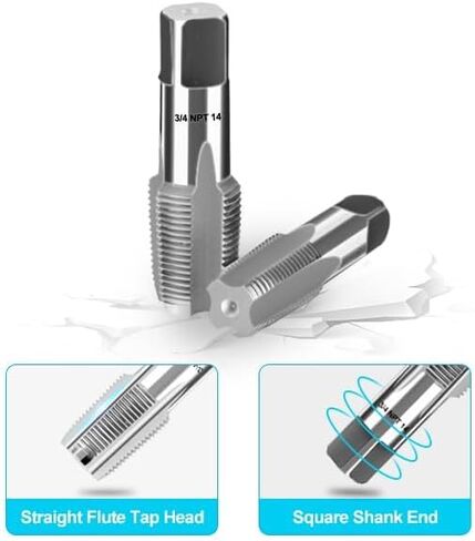 مجموعة حنفية أنابيب NPT مكونة من 5 قطع، 1/8 بوصة، 3/4 بوصة، 1/2 بوصة، 3/8 بوصة، 1/4 بوصة مجموعة صنبور NPT من الفولاذ الكربوني الدقيق، لتنظيف الخيوط الدقيقة، ميكانيكا السباكين المتنوعة، أدوات قطع الخيوط DIY in Kuwait