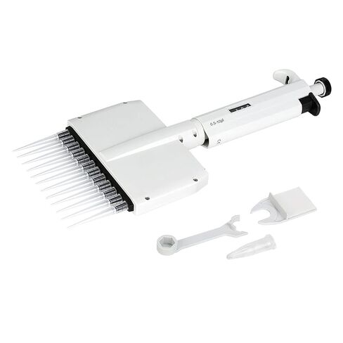 Multichannel Pipette, Adjustable 12 Channel 0.5-10μl, high Tech Materials, Digital Window, ISO 8655 Standard Accuracy, Convenient Maintenance, Suitable for 96 Orifice Plate, in Saudi Arabia