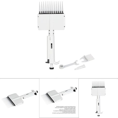 Multichannel Pipette, Adjustable 12 Channel 0.5-10μl, high Tech Materials, Digital Window, ISO 8655 Standard Accuracy, Convenient Maintenance, Suitable for 96 Orifice Plate, in Saudi Arabia