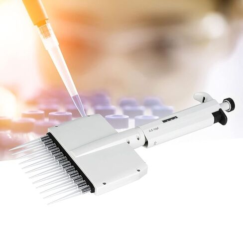 Multichannel Pipette, Adjustable 12 Channel 0.5-10μl, high Tech Materials, Digital Window, ISO 8655 Standard Accuracy, Convenient Maintenance, Suitable for 96 Orifice Plate, in Saudi Arabia