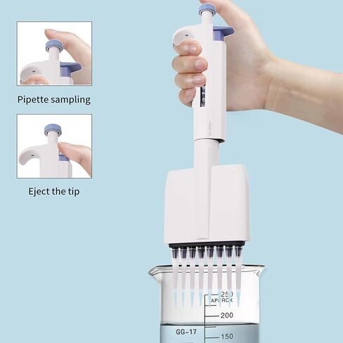 ماصة متعددة القنوات، ماصات مختبرية ذات 8 قنوات، ماصة دقيقة للمختبر العلمي مع شاشة رقمية، طرف قابل للدوران 360 درجة وسحب الماصات بدقة، قدرة عالية على الغلق، للمواد الكيميائية in Kuwait