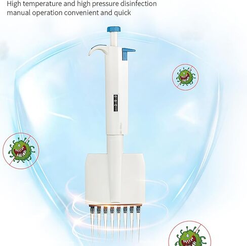 ماصة متعددة القنوات، ماصات مختبرية ذات 8 قنوات، ماصة دقيقة للمختبر العلمي مع شاشة رقمية، طرف قابل للدوران 360 درجة وسحب الماصات بدقة، قدرة عالية على الغلق، للمواد الكيميائية in Kuwait