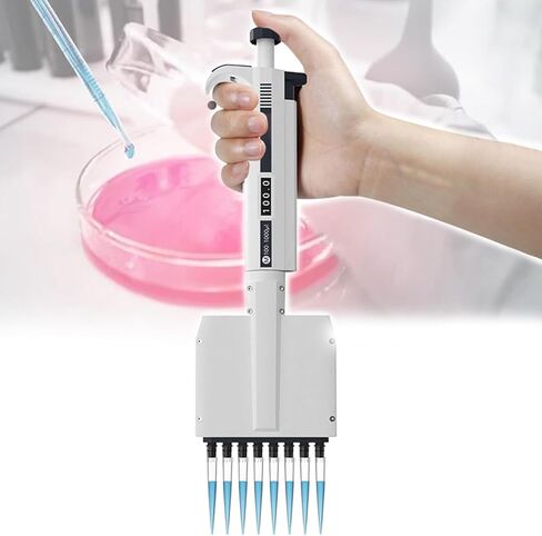 COYEUX Laboratory Adjustable Sampling Pipette, 0.5ul-300ul Multichannel Pipette, Pipette Head 360 ° Rotation, Digital Volume Display, for Laboratory Tool in Saudi Arabia