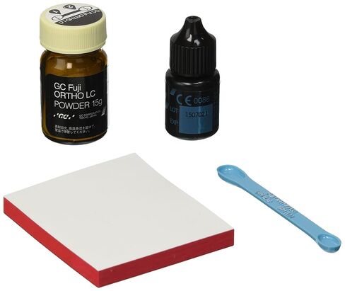 GC America 439401 Fuji Ortho LC Dual Cure Resin Modified Glass Ionomer Cement for Orthodontic Bonding Introductory Package, Includes 1 x 15 g Powder, 1 x 6.8 mL Liquid, 1 x Scoop and 1 x Mixing Pad in Saudi Arabia