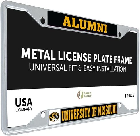 Desert Cactus University of Missouri License Plate Frame Tigers MU Mizzou Metal Car Tag Holder for Front or Back of Car Officially Licensed (Alumni Black) in Saudi Arabia