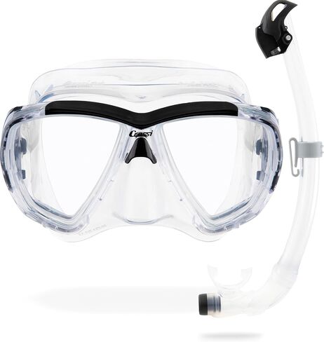 Cressi Mask and Snorkel Kit for Snorkeling and Freediving - Wide View and Dry Snorkel- Big Eyes & Seal Dry - Made in Italy in Saudi Arabia